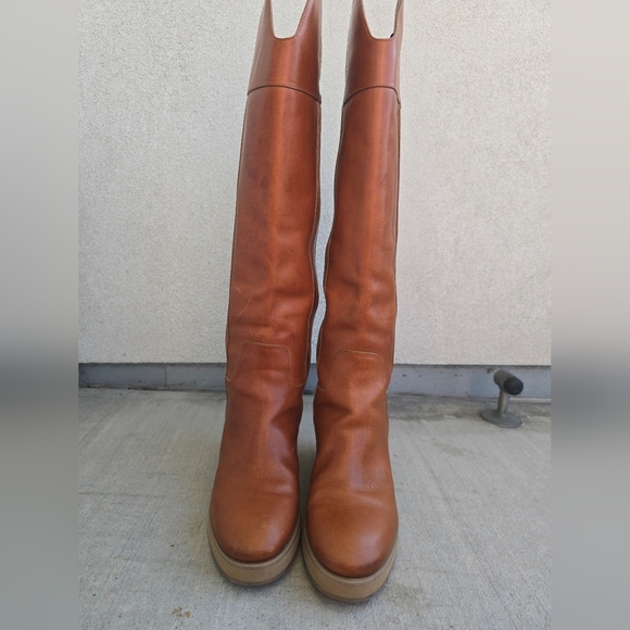 Jimmy Choo Tan Over the Knee Boots Minimalist Design - Picture 11 of 15